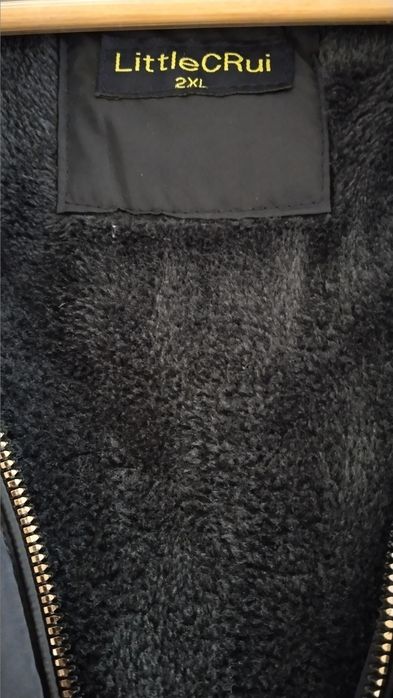 Дамско тъмносиньо зимно яке с топла подплата, Размер 2 XL