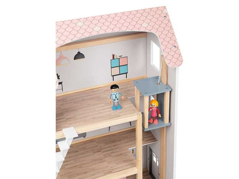 НОВИ! Голяма дървена къща 3 етажа с басейн мебели кукли