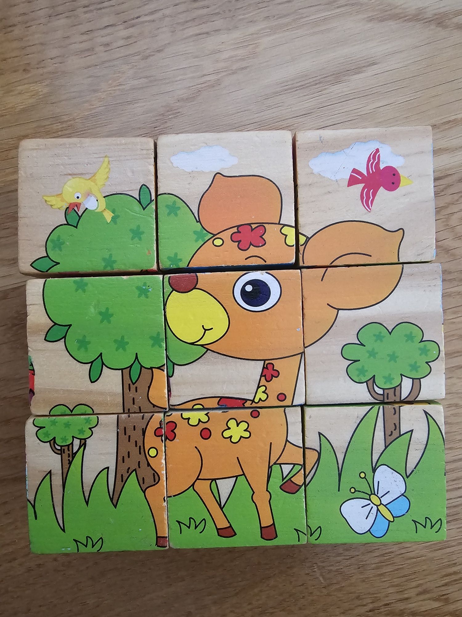 Puzzle 3D din lemn pentru copii cu Alfabet si Cifre