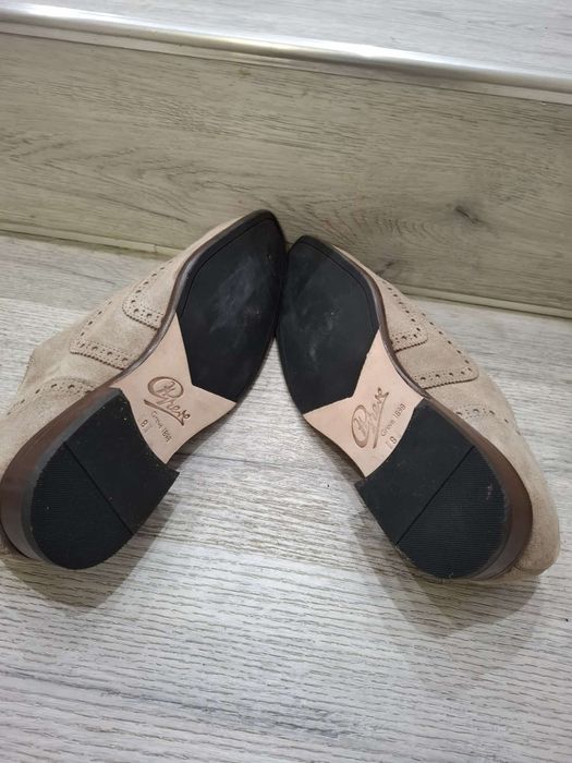 Pantofi din piele întoarsă culoare bej mărimea 43