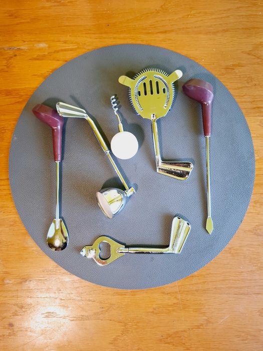 Golf player gift Mini Golf Club Chrome Barware Set of 6