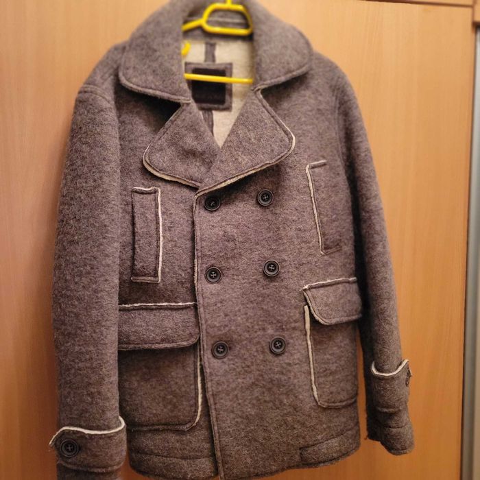 Jacheta geaca haina barbati imblanita lana naturala XL Italia nou