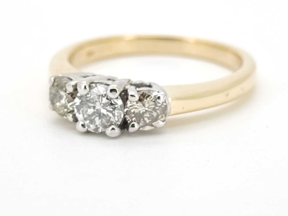 Inel 14k cu diamante 0.95ct Past Present Future