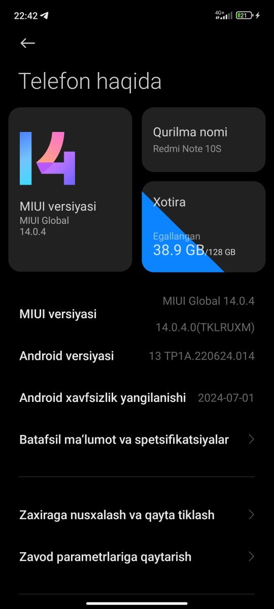 Redmi not 10 s sotiladi