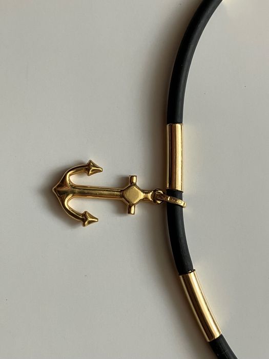 Lanț silicon aur 14k 9,67g ancora + cadou