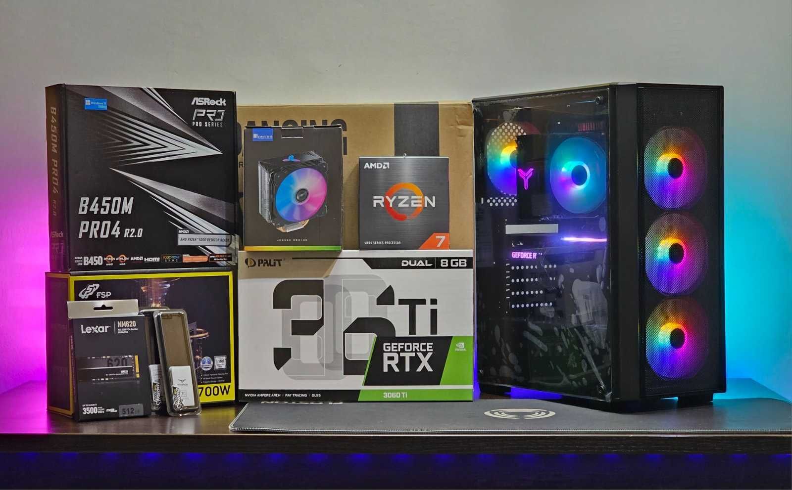 Ryzen 7-5700X/RTX 3060Ti/RAM 32GB/SSD 512GB/Чисто Нов+Гаранция!