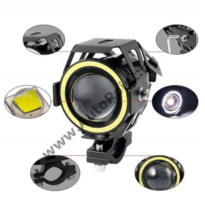 LED халоген за мотор фар с ангелско око дневни светлини