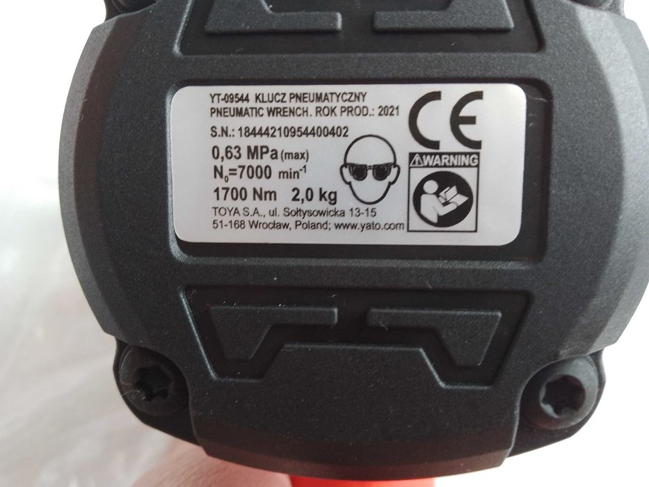 YATO YT-09544 Pistol Pneumatic de Impact, 1/2", 1700Nm, 7000 rpm - NOU