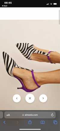 Sandale dama zebra toc kitten