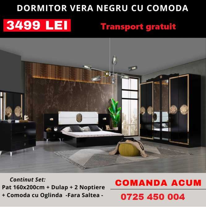 Dormitor Versus Negru-Auriu Nou Transport gratuit