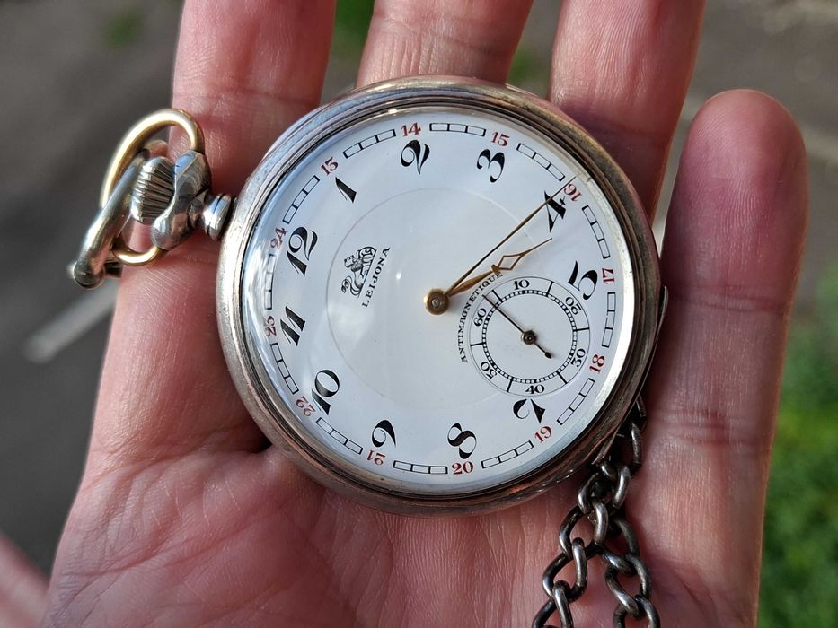 Ceas de Buzunar Argint masiv Leijona vintage deosebit
