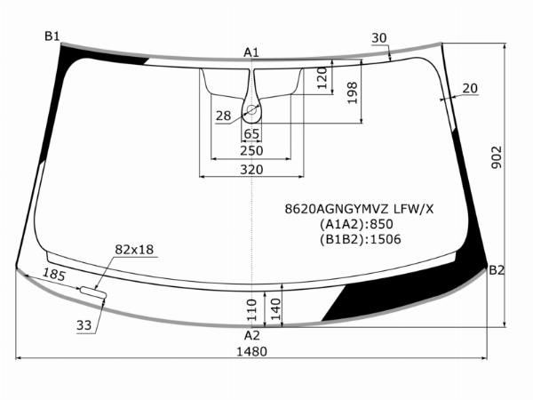 Стекло лобовое Audi A3