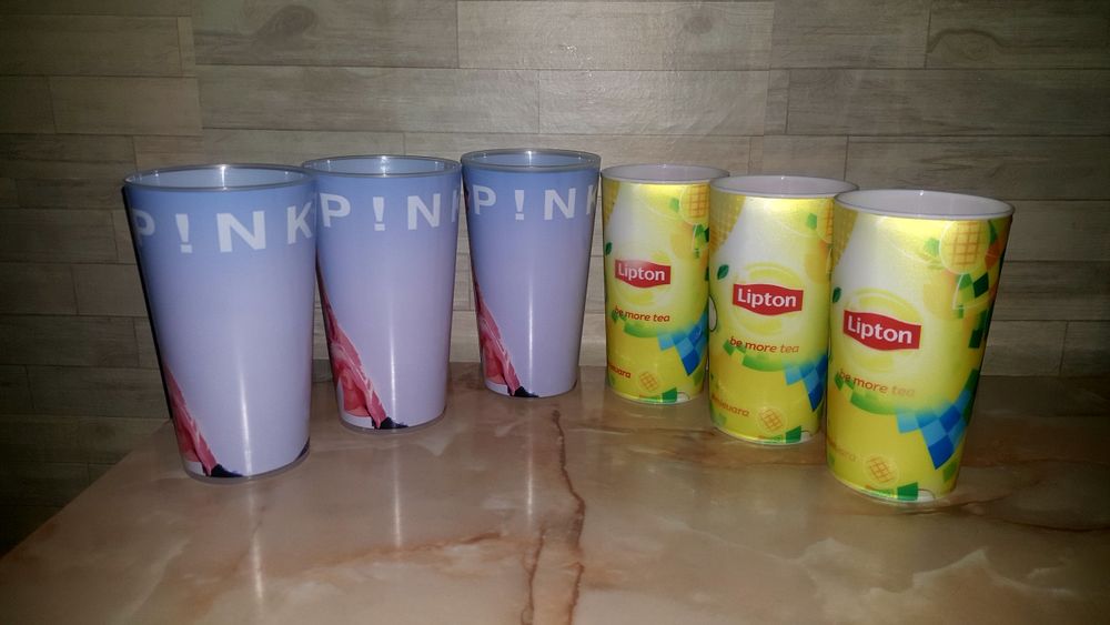 pahare plastic Coca Cola-Pepsi-Lipton-Pink