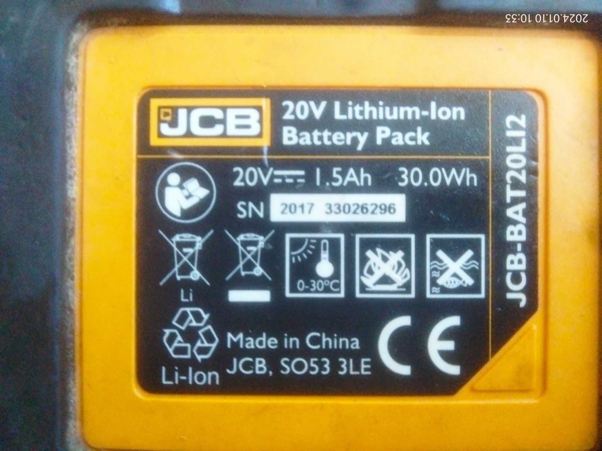 Baterii bormasina JCB si incarcator