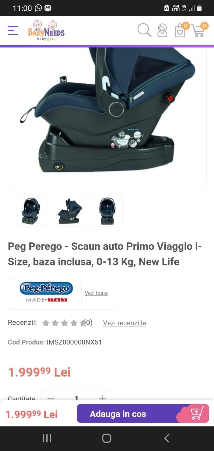 Vând / schimb scoica auto Peg Perego