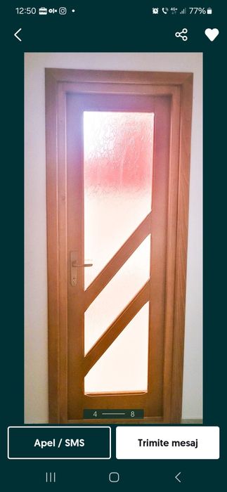 Vând usa lemn masiv pentru baie