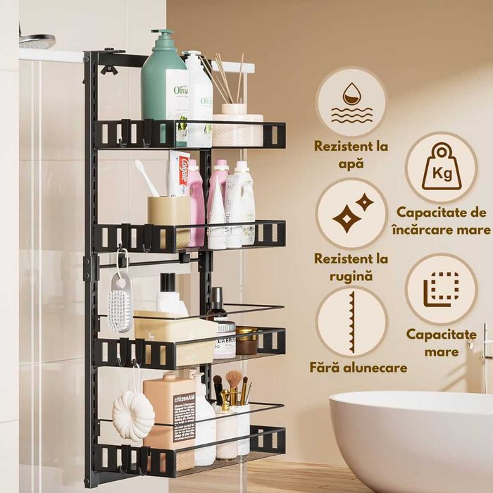 Raft universal cu 4 Polite, otel inoxidabil, Etajera Multifunctionala