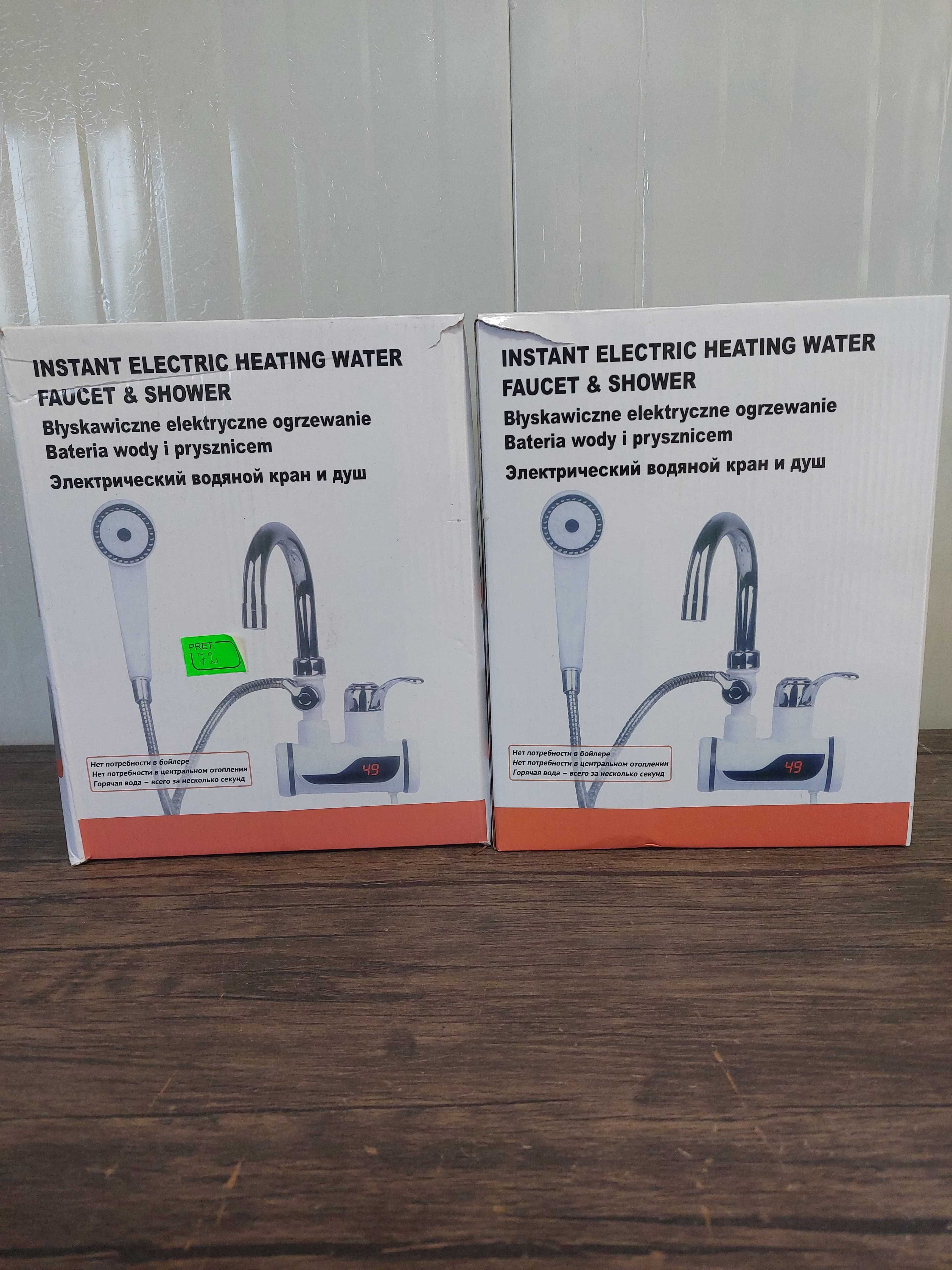 Set 2 Robinet Electric cu Dus, Prindere in Perete, cu afisaj