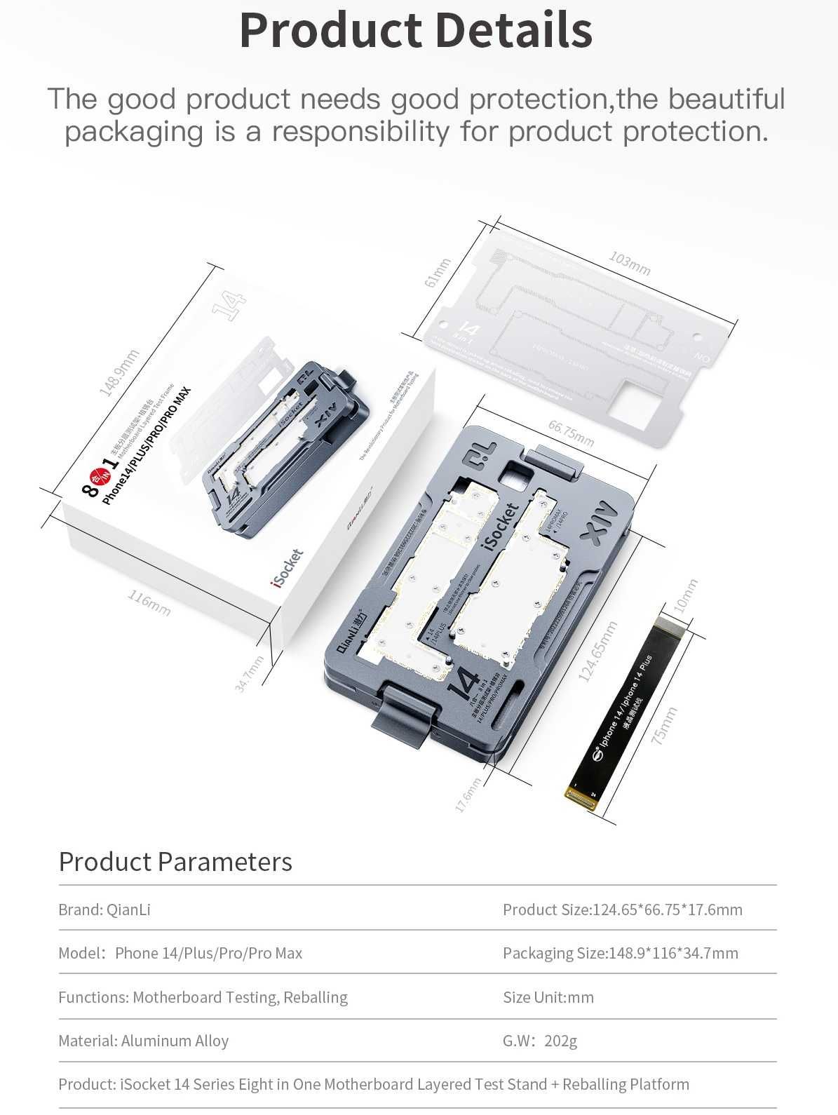 QIANLI ISOCKET 8-IN-1 Layered platforma test pentru iphone seria 14