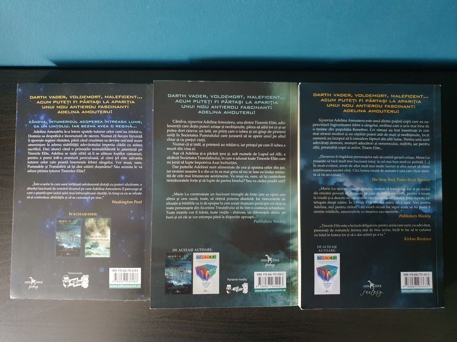 Seria Tinerele Elite - Marie Lu, bestseller New York Times