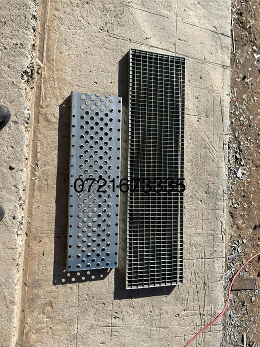 Trepte rigola pentru scara exterioară și bare laterale pentru scară.