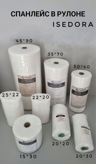 Салфетки одноразовые спанлейс все размеры