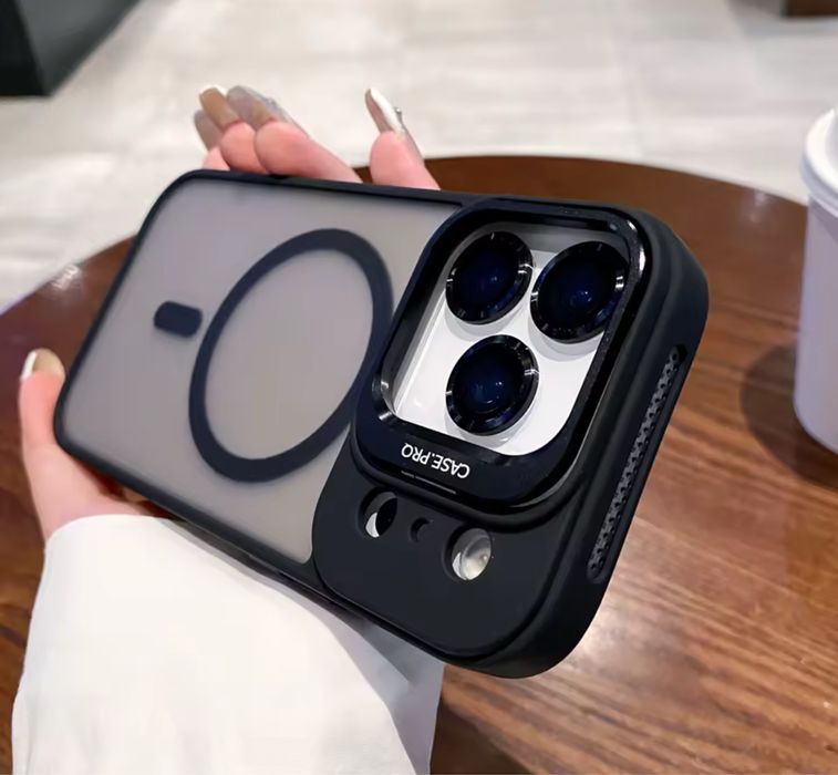 Iphone 16/17/PRO/MAX/PLUS/AIR Husa Magsafe Stand cu Folie Camera