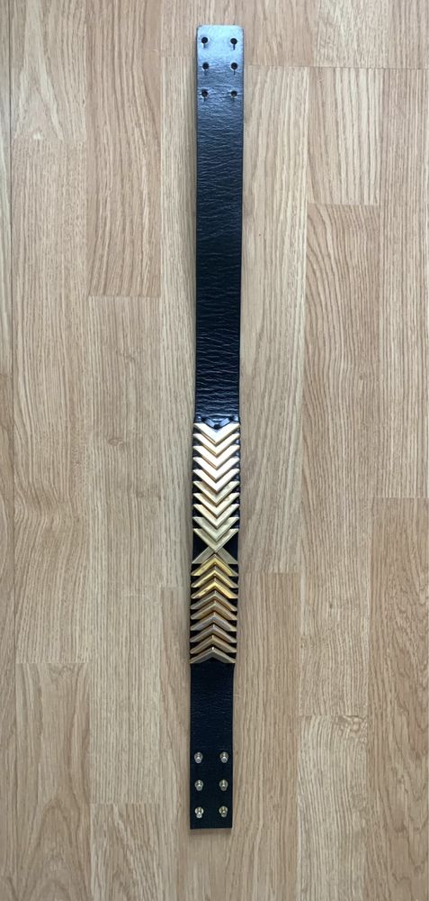 BALMAIN & HM limited edition черен кожен колан със златно Xs размер