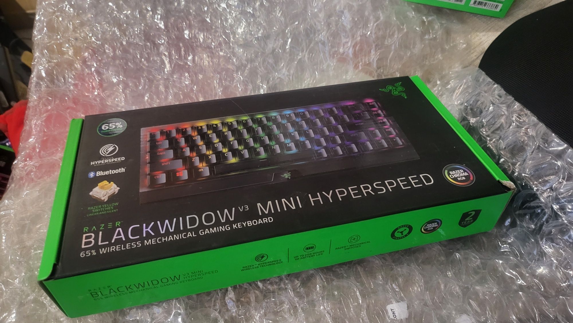 Нова Механична клавиатура Razer - BlackWidow V3 Mini HyperSpeed,Yellow