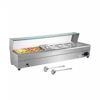 Vitrina Calda Bain Marie 6 cuve 42 Litri Fast Food