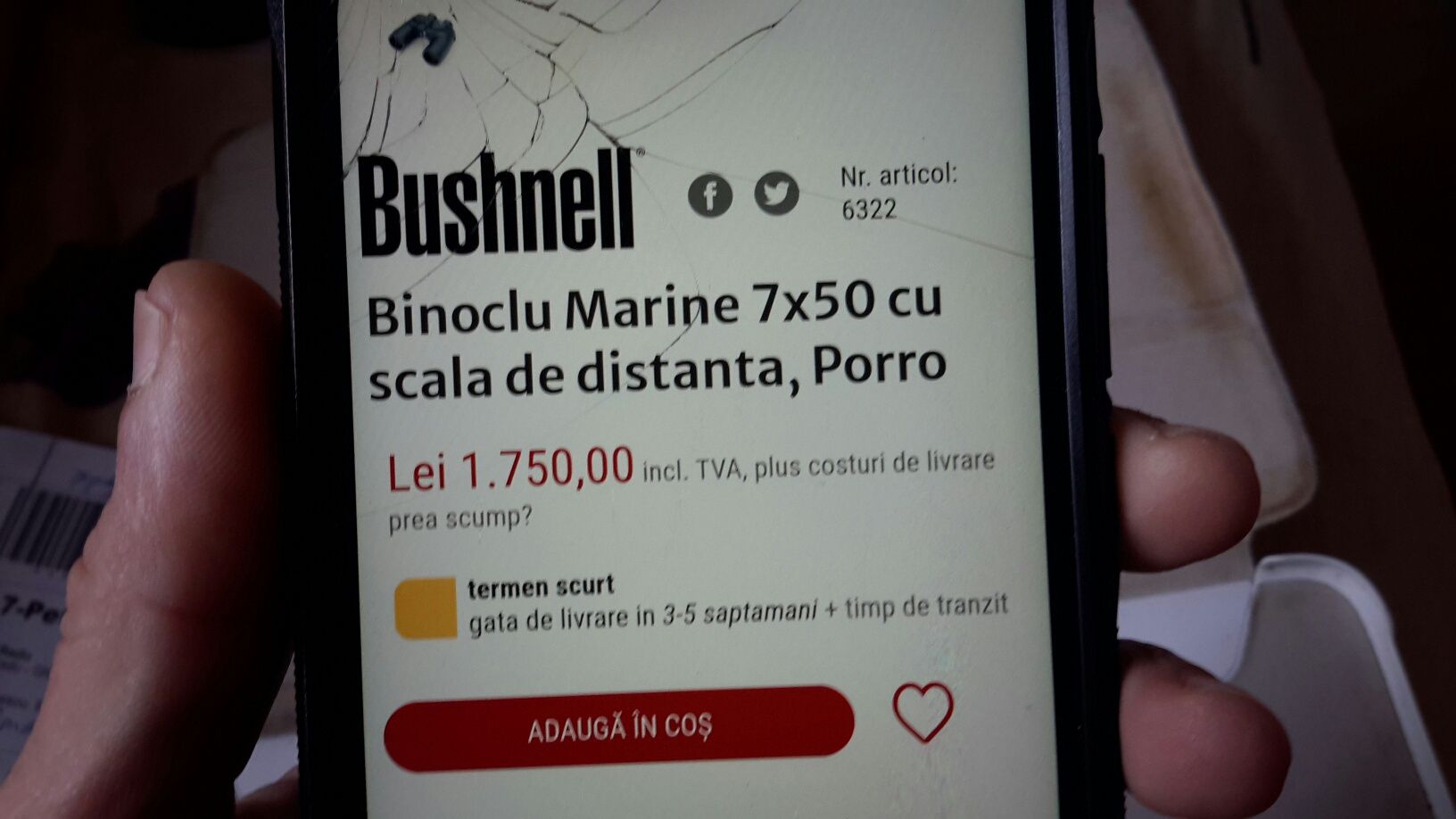 Binoclu profesional Bushnell Marine 7x50mm