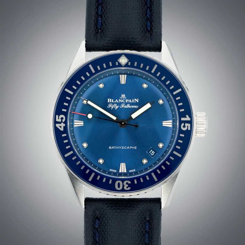 Blancpain Fifty Fathoms Bathyscaphe 38mm Blue dial 5100 1140 O52A