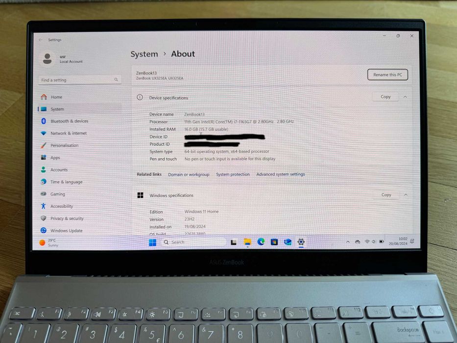 Laptop ASUS Zenbook 13 OLED 16GB RAM 512GB SSD