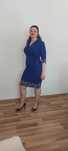 Rochie albastru regal cu broderie florală
