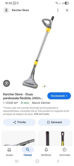Duza telescopica Karcher, pentru pardosele  covoare etc,