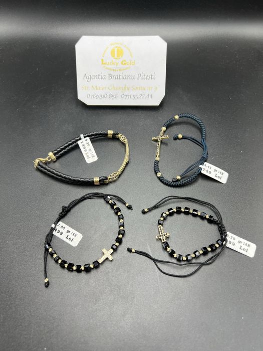 Bratari snur si silicon aur 14k diverse modele si marimi