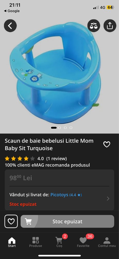 Scaun de baie pentru cada bebelusi