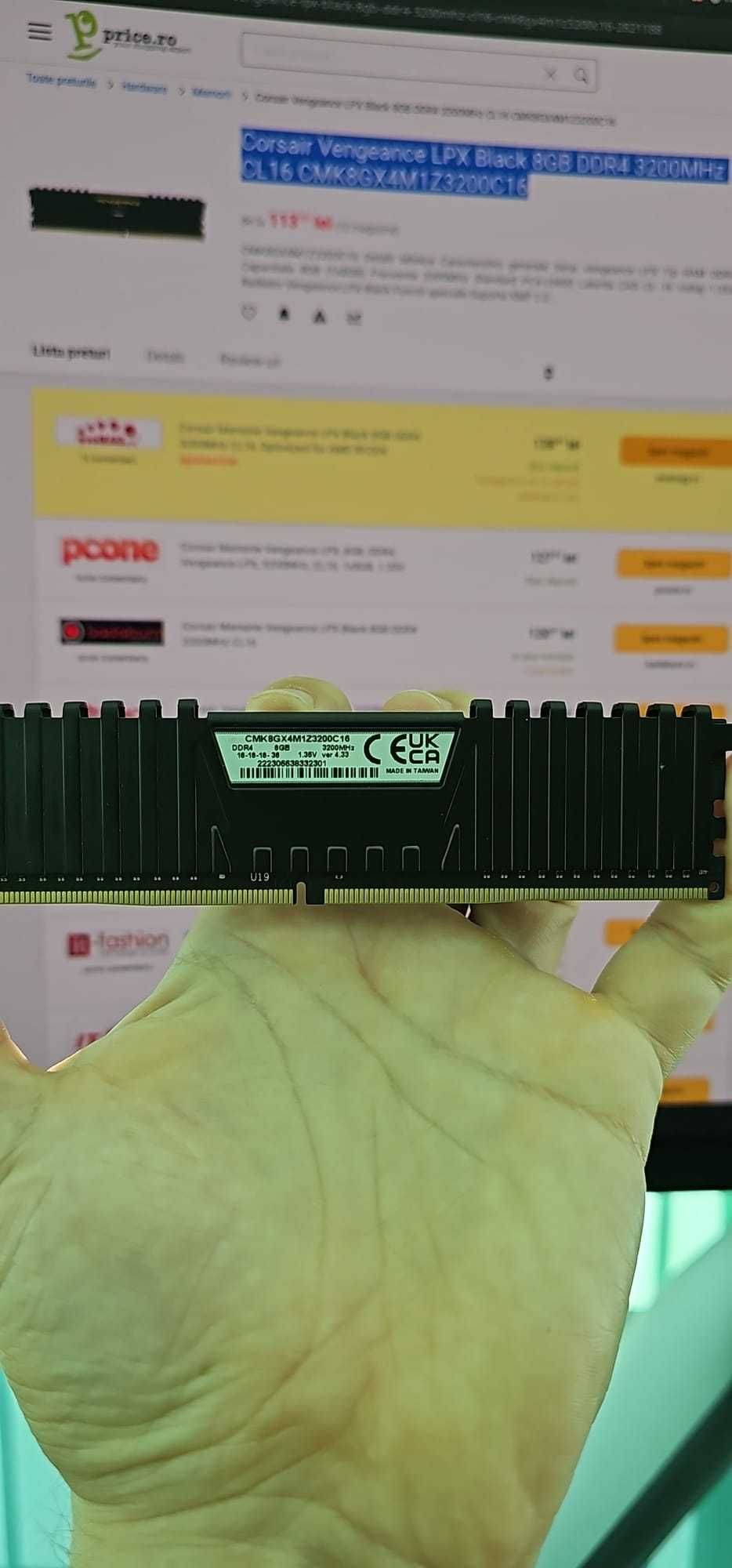 64GB(8x8) Corsair Vengeance LPX Black 8GB DDR4 3200MHz CL16