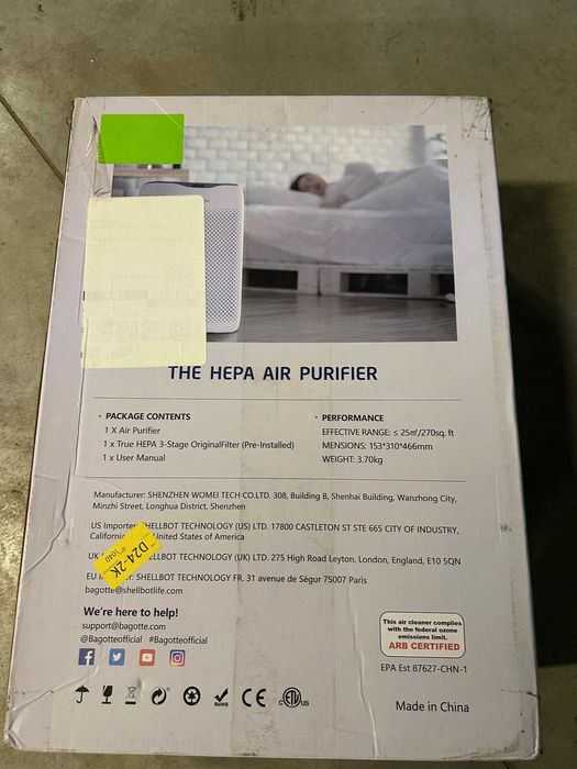 Bagotte Air purifier Пречиствател за въздух с HEPA филтър