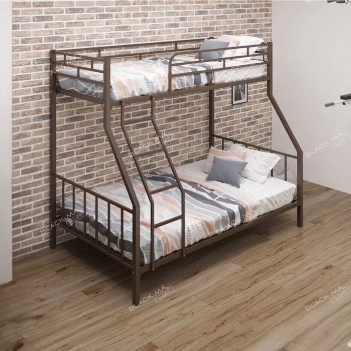 Двухъярусная Металл Кровать KOSMOS, kravat loft karvat, Темир кравать