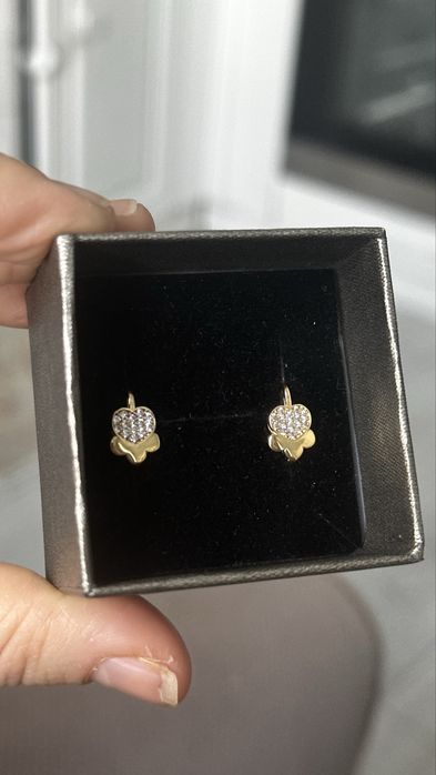 Золотые детские серьги 585 проба, 2 г