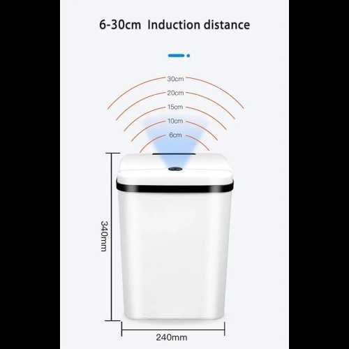 Кош за отпадъци със сензор за вдигане на капака, зарежда се с батерии