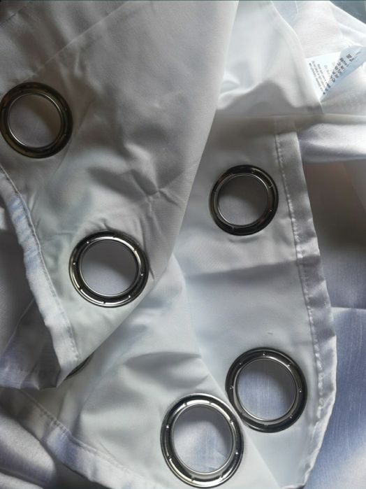 Draperii albe căptusite 117/183cm,set de 2 bc