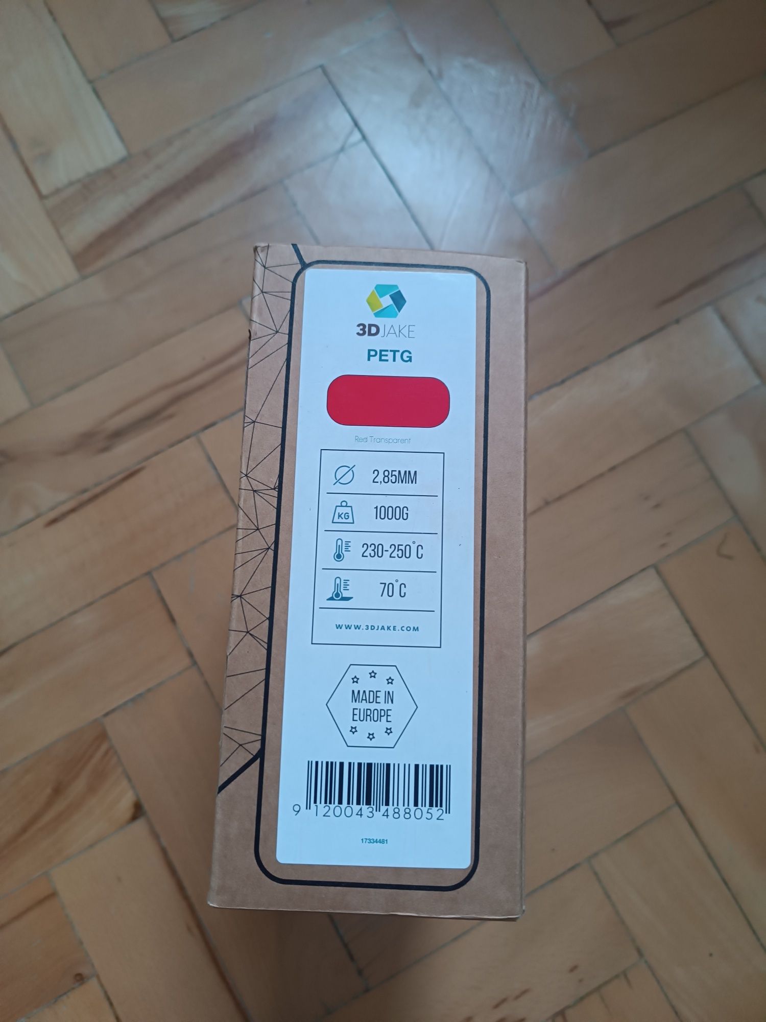 Филамент за 3D принтер 3DJake Red Transparent, PETG, 2,85mm