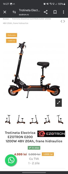 Trotineta electrica ezotron e200