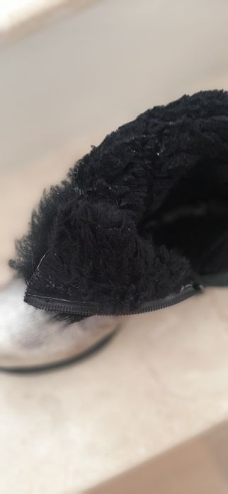 Botine din piele cu blana pentru femei/38