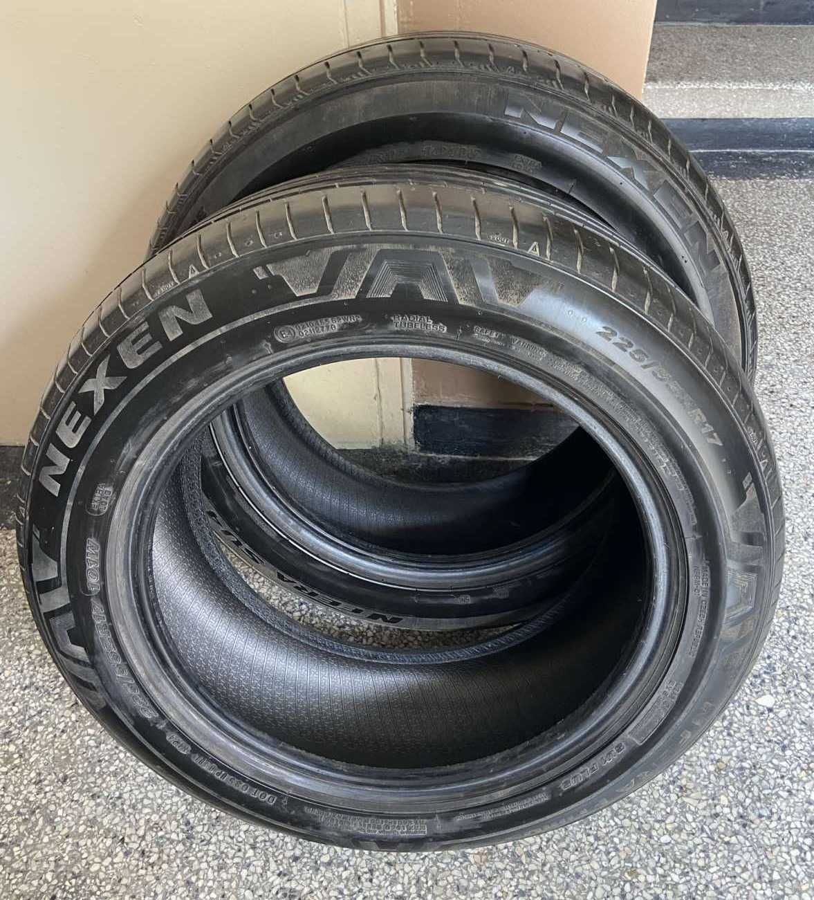 Продавам нови летни гуми KUMHO 225/55/17 и използвани NEXEN 225/55/17