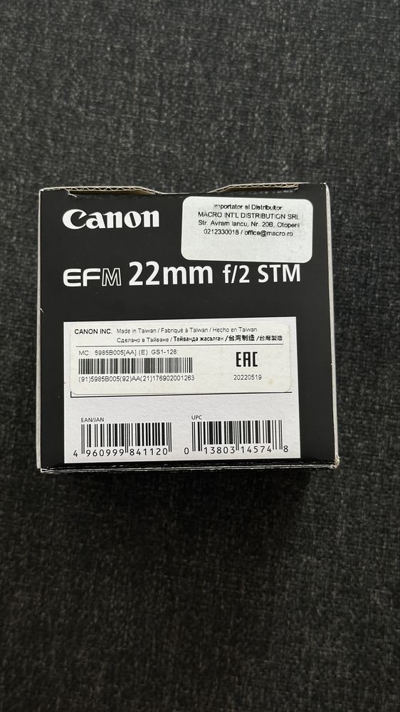 Obiectiv Canon EFM 22mm f/2 STM
