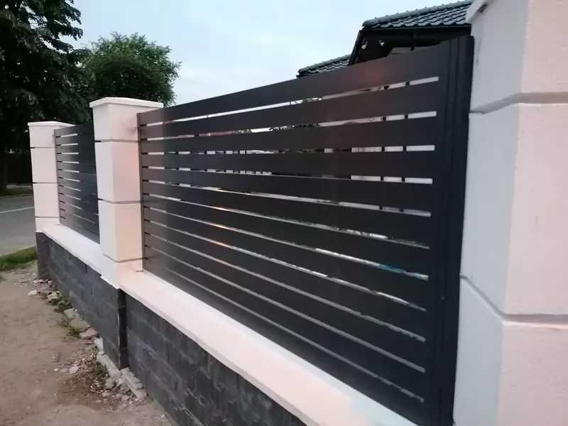 Garduri de diferite modele (panou stil jaluzele, sipca metalica tabla)