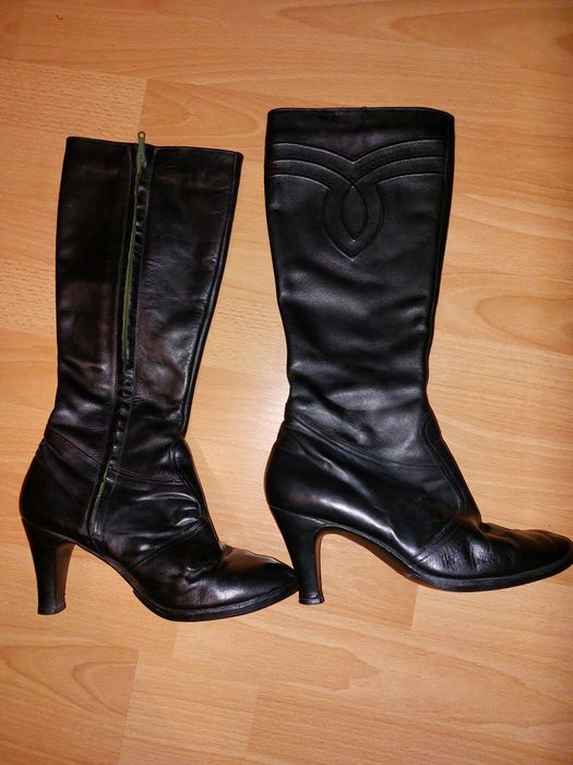 Cizme negre de dama din piele 100%, mărimea 38